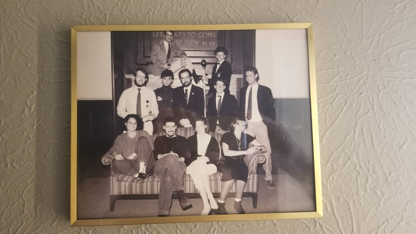 Members of the Philolexian Society, 1986, in the first year after the society's 1985 refounding