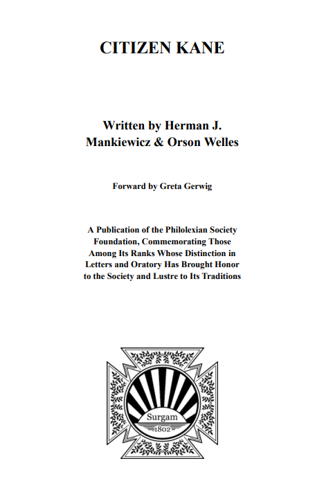 Cover of Citizen Kane: An Annotated Screenplay